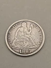 1887 Seated Liberty Silver Dime 10C - Philadelphia Mint