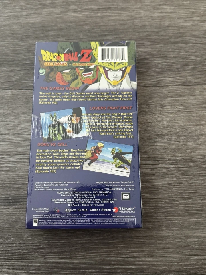 Dragon Ball Z - Cell Games: The Games Begin (VHS, 2002, Edited Version) Sealed - Immagine 2 di 4