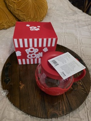 Red Pop Corn Microwaveable Glass Popcorn Popper New In Box