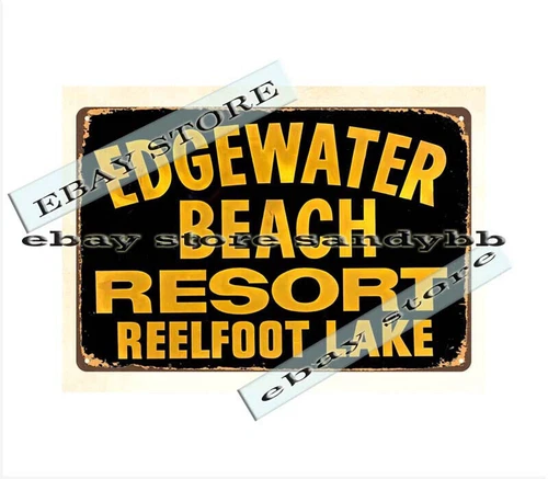 Edgewater Beach Resort Reelfoot Lake metal tin sign affordable home accents