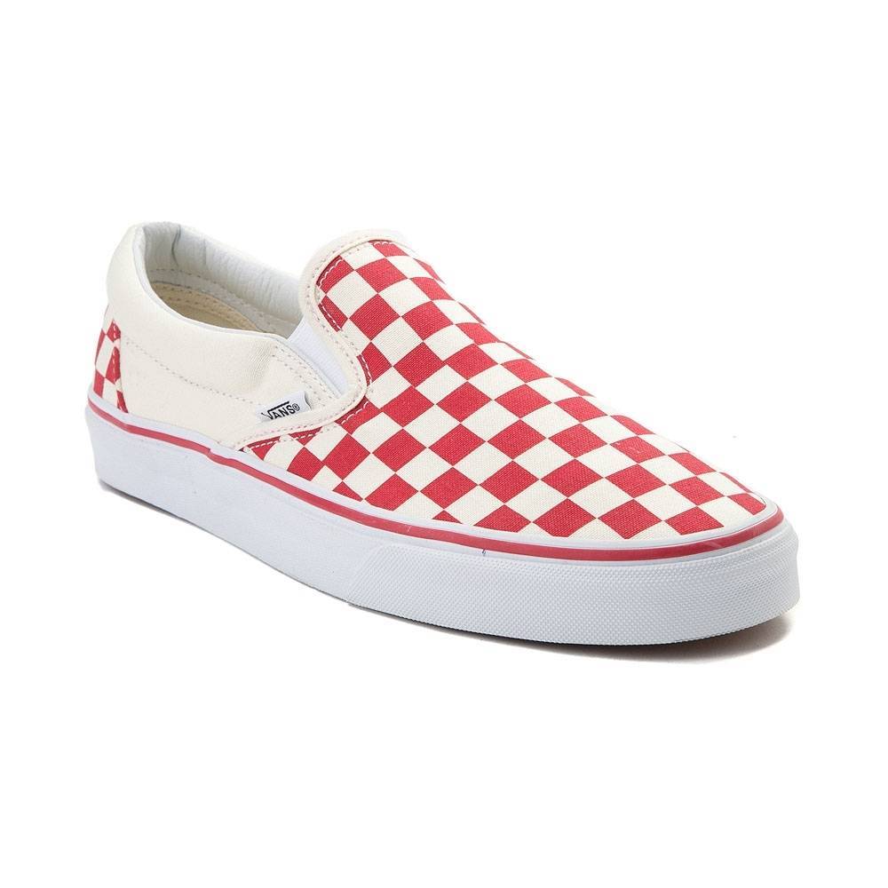 New Vans Slip On Chex Skate Shoe Red 