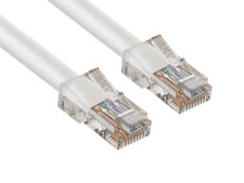 15ft Cat5e UTP Non-Booted Ethernet Network Patch Cable 24AWG Bare Copper, White