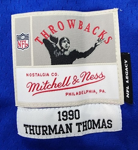 Thurman Thomas Signed Auto 1990 M&N Legacy Throwback Bills Jersey Fanatics - Picture 8 of 9