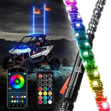 5FT Spiral Whip Lights RGB LED Bluetooth & Remote Control for UTV ATV Can Am X3