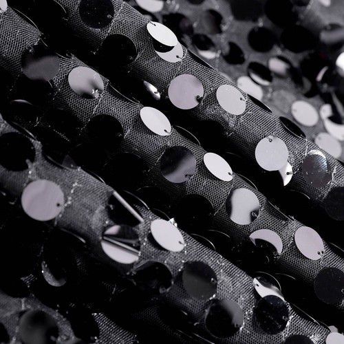 Black Rectangular 90x132" Large Payette Sequin Tablecloth Wedding Catering SALE - Picture 6 of 6