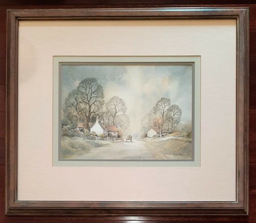 2 Farm Village George Allen Watercolor Prints Going Market Country Gossip 27x23 - Imagen 4 de 11