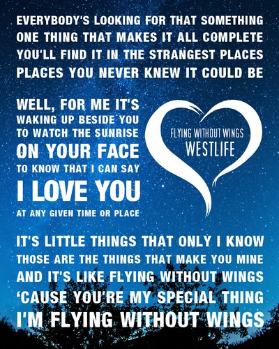 Westlife Flying Without Wings Framed Art Print Music Song Lyrics 10 Textures - Picture 3 of 5