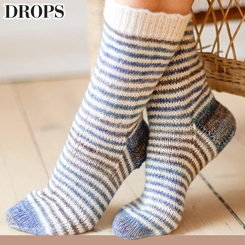 Drops 3 x 50 G Fable Laine pour Chaussettes Laine Fil Tricot