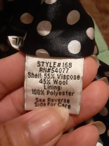 Cabi Women's Poncho Wool Blend M/L Grreen Front Pockets Button Polka Dot Lining - Picture 9 of 9
