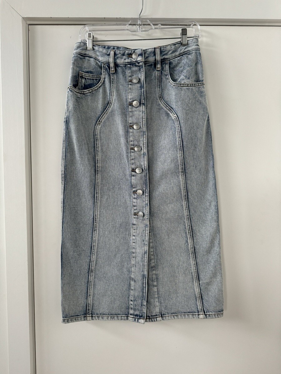 ISABEL MARANT ETOILE Blue Vandy Denim Midi Skirt Sz38 | eBay