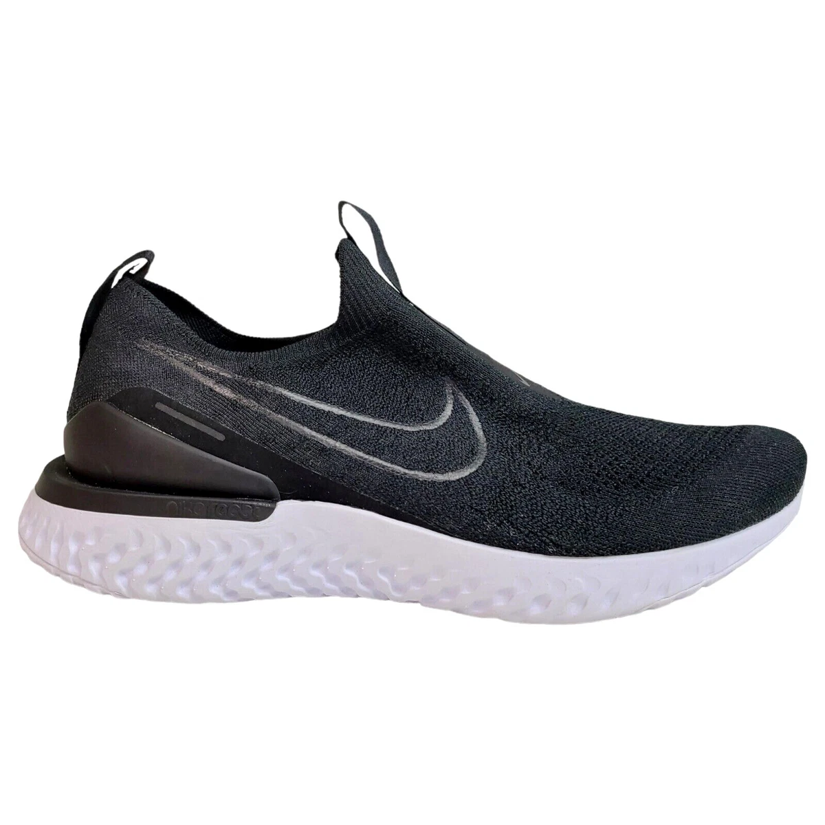 Nike Mens 10 11 Epic Phantom React Flyknit Running Shoes Black