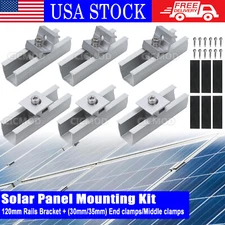 Solar Panel Mounting Rail Brackets Connector Kit for Metal/Tin/Flat/Sheet Roof