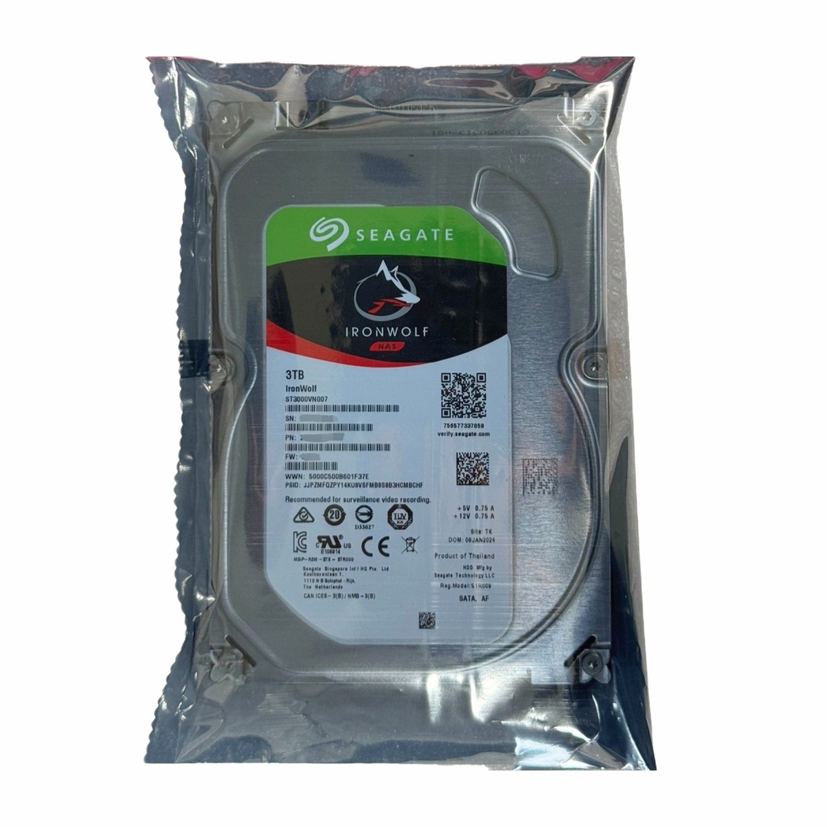 ST3000VN007 3TB Seagate IRONWOLF 3台 ST3000VN007 3TB Seagate IronWolf 3.5