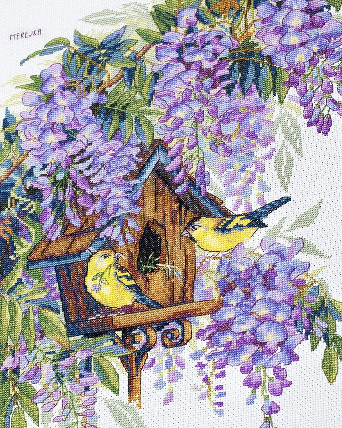 Merejka Cross Stitch Kit - Wisteria - DMC threads