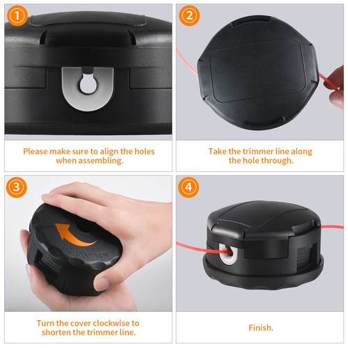20 Stück Schwarz Hochwertiger Schnurtrimmerkopf für Speed Feed 400 Echo SRM 225 - Bild 7 von 9
