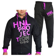 Kids Boys Designer Black  Pink Tracksuit HNL Hooded Bottoms Joging Suit 7-13 Yr