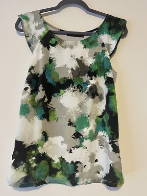 The Limited Women s S Business/ Dressy Tank Top Green/Grey Sleeveless Scoop Neck
