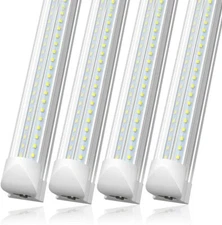 T8 8FT LED Tube Light Bulbs 72W 90W 6500K 8 Foot LED Shop Light Fixture V-shaped