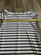 J For Justify Womens Size 3X Dress Blue Pink White Striped