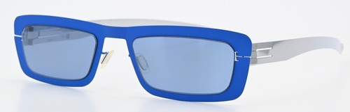 Ic! Berlin Sonnenbrille Prism Ultra Blue Silver Fashion Silver Rechteck Germany - Picture 3 of 11