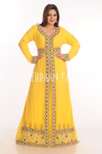 Caftano Marocchino Decorato Jilbab Arabo Dubai Abaya Matrimonio Abito 513 |  eBay