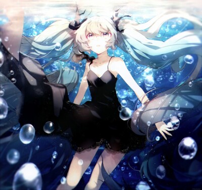 Anime girls vocaloid hatsune miku underwater women dress CCG Gaming Mat Desk