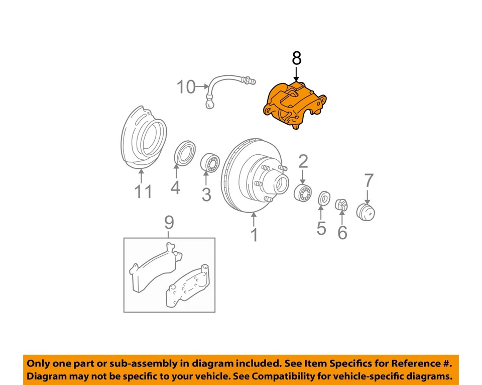Pinza de freno delantera izquierda varios modelos OEM 1994 1995 1996 Chevrolet Impala SS Foto 3 de 4
