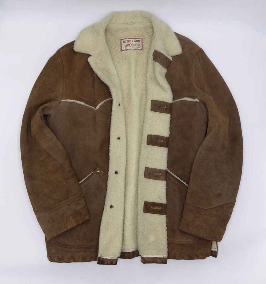 Talla 42 - Abrigo Vintage McGregor Toro Gamuza Peso Pesado Piel de Oveja Hecho en EE. UU. Foto 2 de 4
