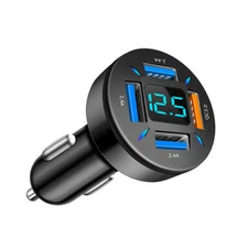 Car 4 USB Cigarette Lighter Socket Splitter Power Adapter Fast Charger Outlet