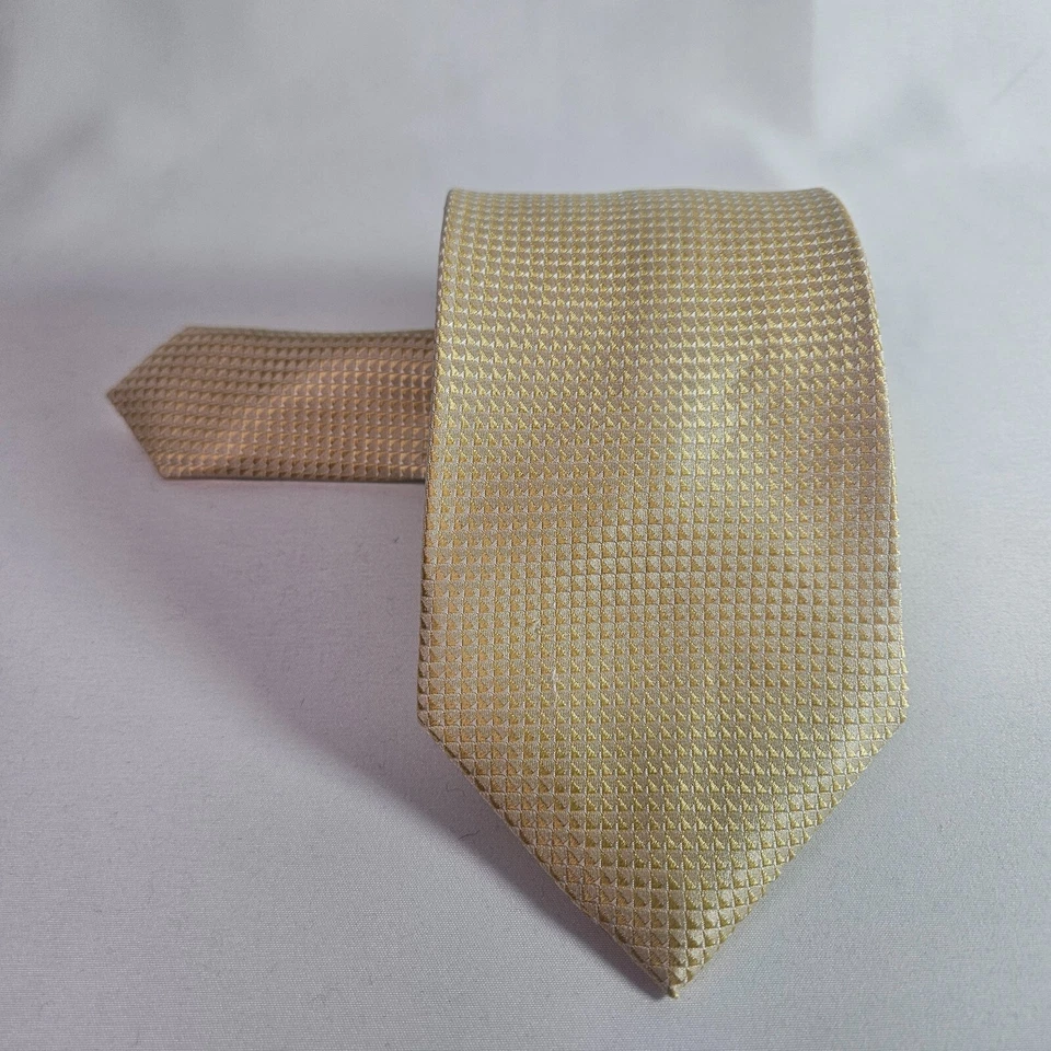 Corbata Sean John 100 % seda geométrica dorada 3,5" x 59" Foto 2 de 4