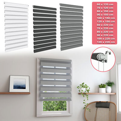 Doppelrollo Zebrarollo Rollo Klemmfix ohne Bohren Fenster Klemmrollo Blickdicht