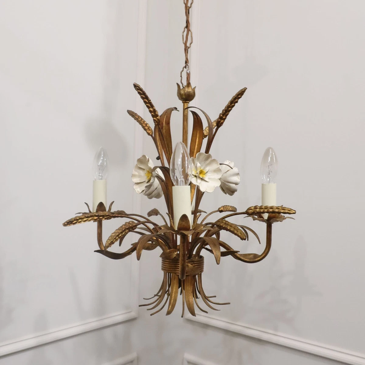 Gold mid century chandelier deals