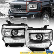 Clear LED Head DRL Lights Lamps For 2014-2018 GMC Sierra 1500 2500 3500