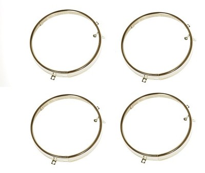 68-82 C3 Corvette Headlight Bulb Retaining Trim Rings Stainless / 4 pcs