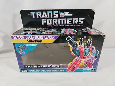 1987 SNAPTRAP box w Tech Specs Vintage Hasbro G1 Transformers piranacon Seacons 