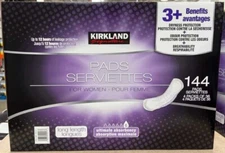 Kirkland Signature Incontinence Pads, 6 Ultimate Absorbency, Long, 144 Pads