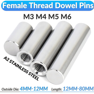 Female Thread Dowel Pins Locating pin M3M4 ~M6 Parallel Pins A2 Stainless Steel