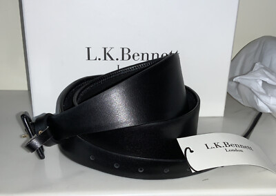 NEW with Tag+Gift Box L.K. Bennett Black M-L 100% Leather 