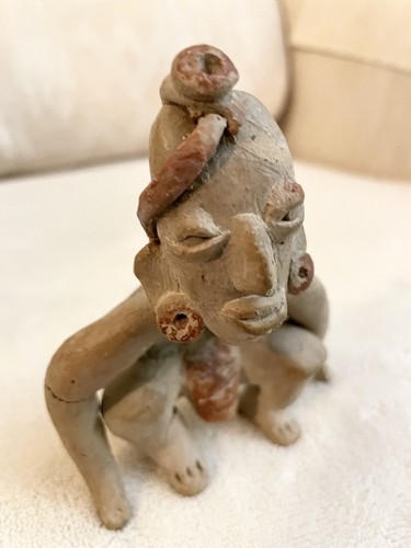 Pre Columbian Ceramic Crouching Male Figure Jalisco Mexico 300BC - 300AD COA - Picture 7 of 9