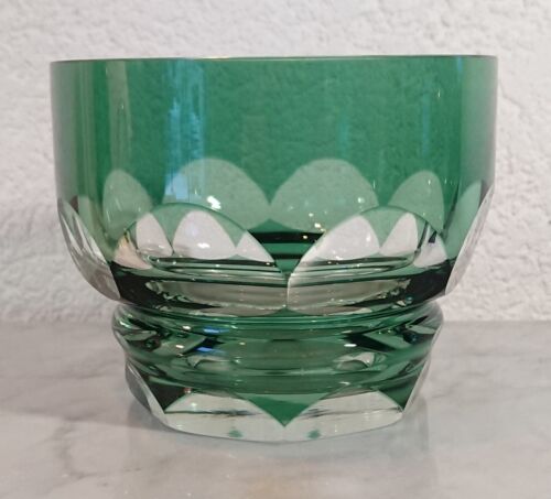 grüne Glasschale Schale Eisschale Eisbecher Konfektschale Anbietschale 791 g - Picture 1 of 12