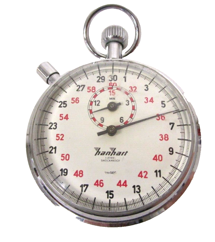 HANHART Vintage Stopwatch 1/10 sec 1 Jewel Mechanical Hand Wind eBay