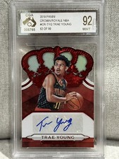 2018-19 Panini Crown Royale Trae Young Rc Auto Autograph Signature 62/99 CGA 92