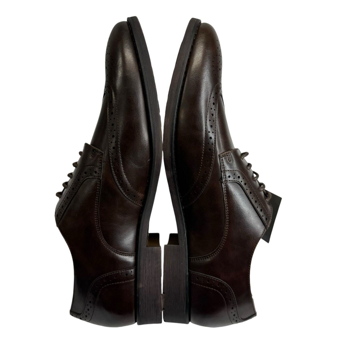 Van Heusen Comfort Wingtip Oxford Cognac Shoes Size 10 M  display picture 2