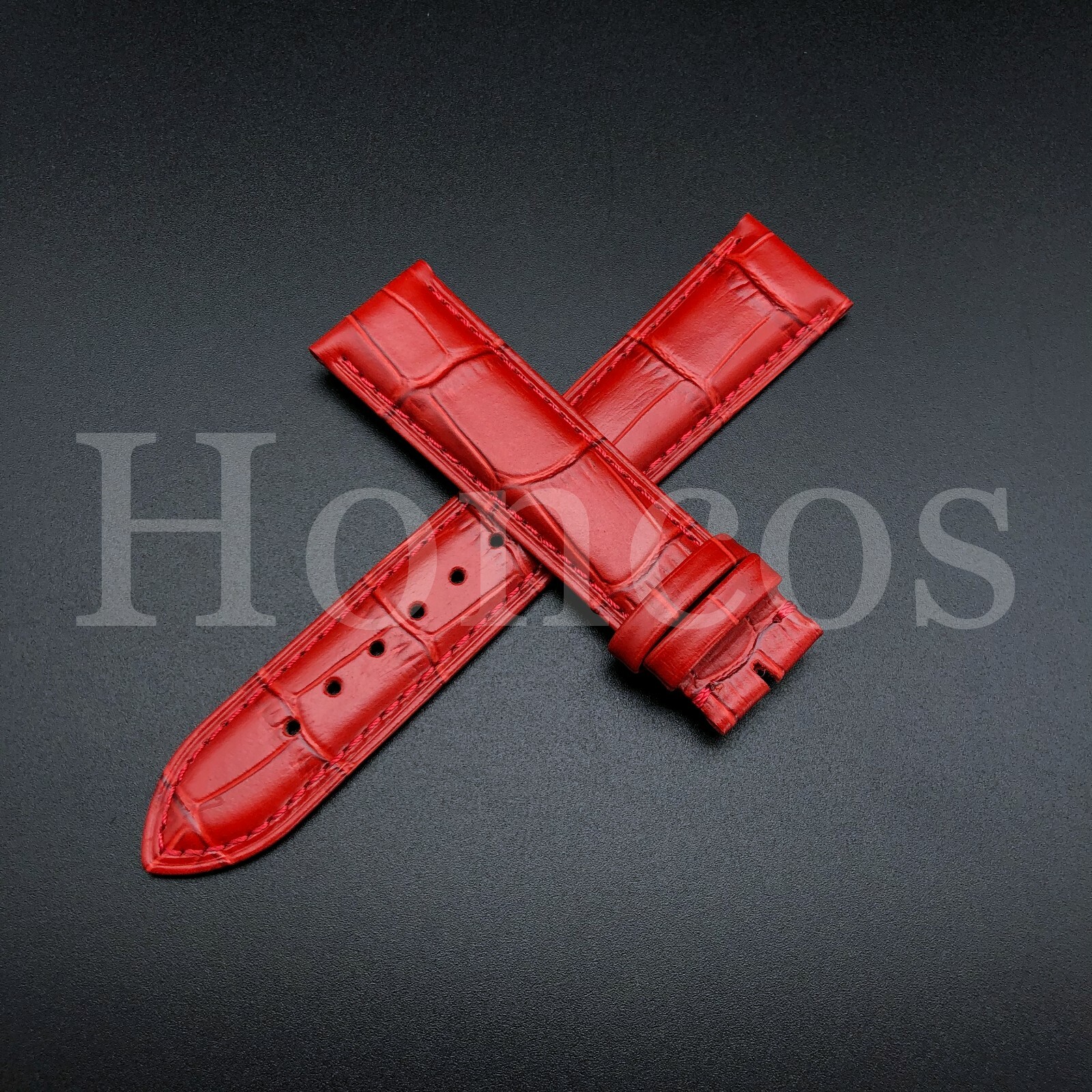 Mens Genuine Leather Watch Strap Wristwatch Belt Bands 20mm RED eBay