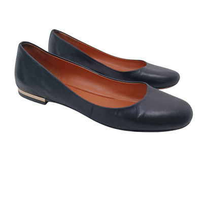 Givenchy Flats Womens US 5.5 or 35.5 Leather Ballet Slip On Gold Tone Detail