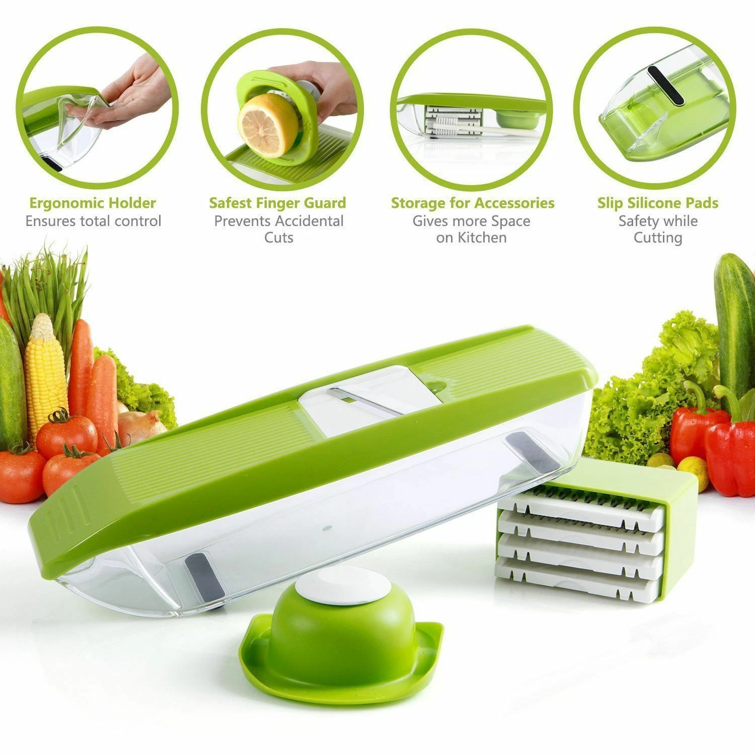 Mandoline Slicer with Hand Guard & Gloves Included Veg & Food Dicer M&W
