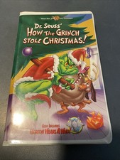 How the Grinch Stole Christmas (1999 ClamShell) VHS Tape + Horton Heads A Who