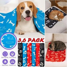 Confezione 6 Coperta Animali Domestici Cane Gatto Cucciolo Gattino Sottile Morbida Lavabile Poliestere 55-80cm