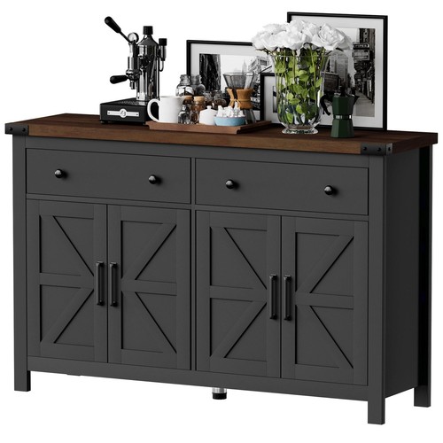 55" Sideboard Buffet Cabinet with Storage, Coffee Bar Cabinet with 2 Drawers ...