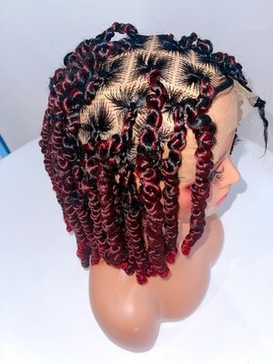Passion Twist Knotless Braided Glueless Wig Full Lace Frontal Kunsthaar